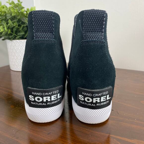 SOREL Black Suede Out 'N About Slip-On Hidden Wedge Waterproof Shoes Size 9 Wms - Picture 5 of 10
